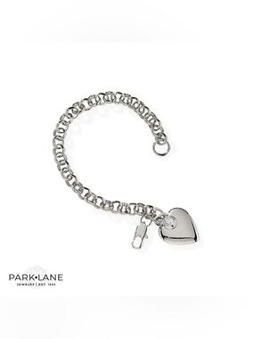 Park Lane Cherish Bracelet Silver Heart Charm Chain Bracelet